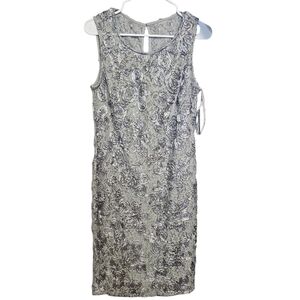 Onyx Gray Floral Midi Dress